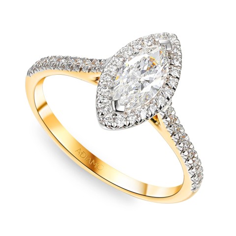 Pierścionek z diamentami laboratoryjnymi (R95582 YW LGD 0,52ct)