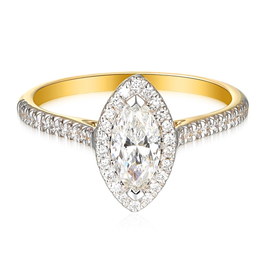 Pierścionek z diamentami laboratoryjnymi (R95582 YW LGD 0,52ct) : 10