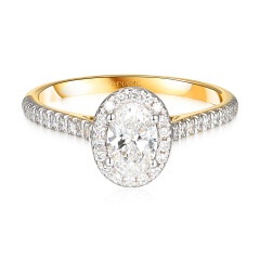 Pierścionek z diamentami laboratoryjnymi (R95581 YW LGD 0,53ct)