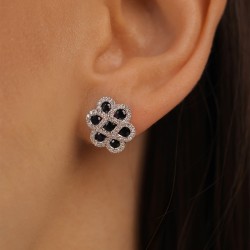 Kolczyki z szafirami i diamentami (E100480 Y S SA) - zdjęcie: 3