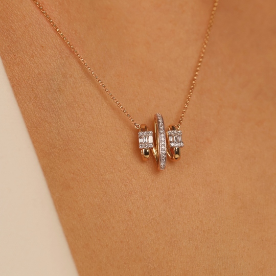 Naszyjnik z diamentami (N12484 Y G)