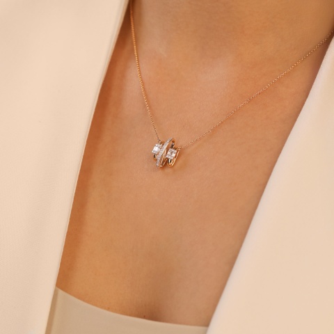 Naszyjnik z diamentami (N12484 Y G)