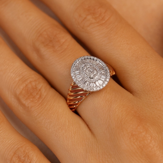 Pierścionek z diamentami (R101939 YW): 17