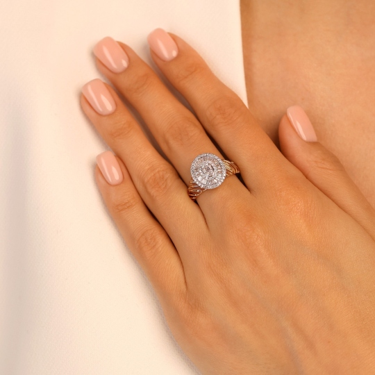 Pierścionek z diamentami (R101939 YW): 17