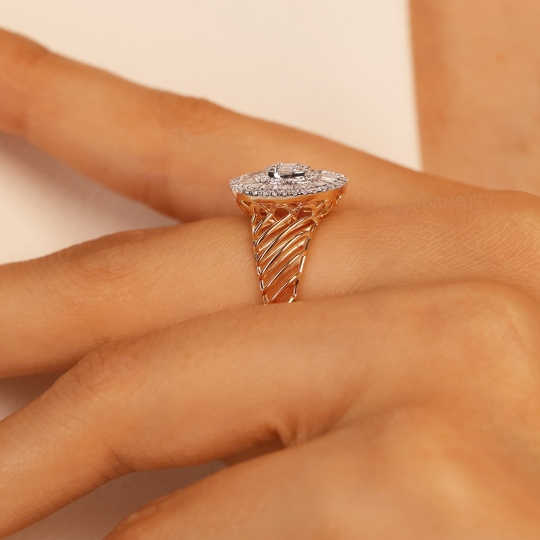 Pierścionek z diamentami (R101939 YW): 17