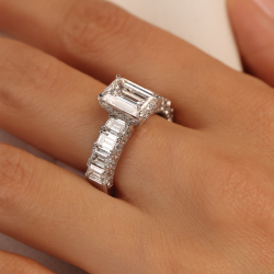 Pierścionek z diamentami laboratoryjnymi (R94454 W LGD): 10 - zdjęcie: 7