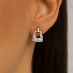 Kolczyki z diamentami laboratoryjnymi (E100409 Y S LGD) - zdjęcie: 4