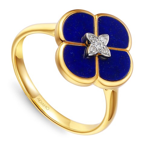 Pierścionek z lapis lazuli i diamentami (R98145 Y LA)