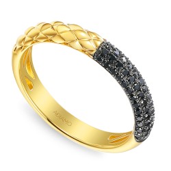 Pierścionek z czarnymi diamentami (R94449 Y BD): 14 - zdjęcie: 2