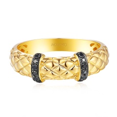 Pierścionek z czarnymi diamentami (R96150 Y BD)