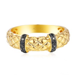 Pierścionek z czarnymi diamentami (R96150 Y BD): 16 - zdjęcie: 3