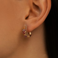 Kolczyki z kolorowymi kamieniami i diamentami (E99609 Y A AM,BT,CT,PT,PTR) - zdjęcie: 4