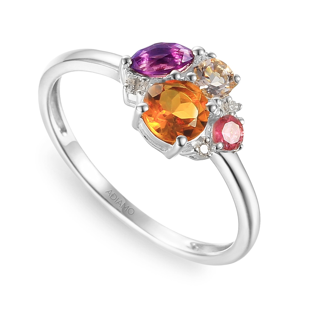 Pierścionek z kolorowymi kamieniami i diamentami (R70405 W AM,CT,PTR,MR,WT): 11