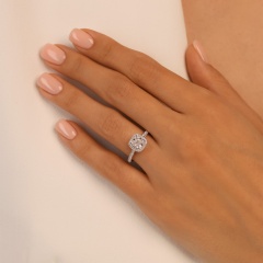 Pierścionek z diamentami laboratoryjnymi (R95583 YW LGD 1,04ct)