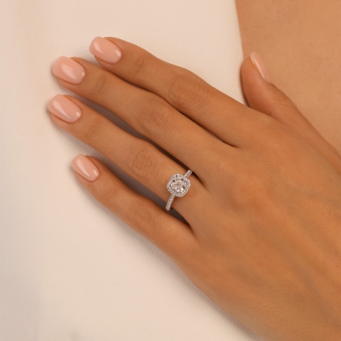 Pierścionek z diamentami laboratoryjnymi (R95583 YW LGD 1,04ct)