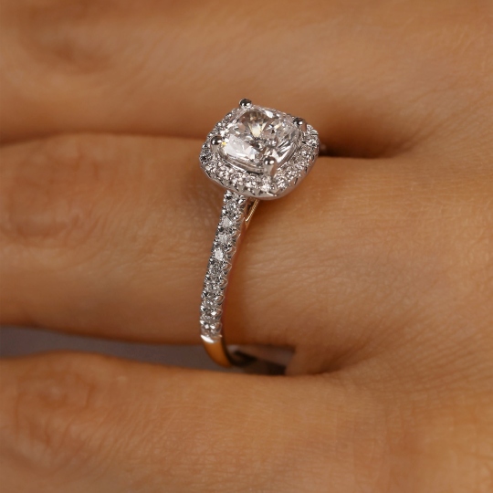 Pierścionek z diamentami laboratoryjnymi (R95583 YW LGD 1,04ct): 13