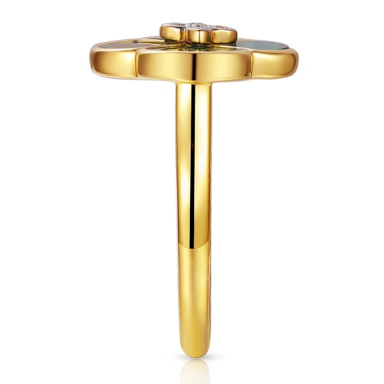 Pierścionek z malachitami i diamentami (R98145 Y MA): 10