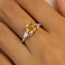 Pierścionek z żółtym diamentem laboratoryjnym (R100737 YW LGDY): 14 - zdjęcie: 6