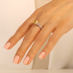 Pierścionek z żółtym diamentem laboratoryjnym (R100737 YW LGDY): 14 - zdjęcie: 3