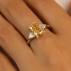 Pierścionek z żółtym diamentem laboratoryjnym (R100735 YW LGDY): 14 - zdjęcie: 6