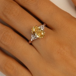 Pierścionek z żółtym diamentem laboratoryjnym (R100736 YW LGDY): 10 - zdjęcie: 6