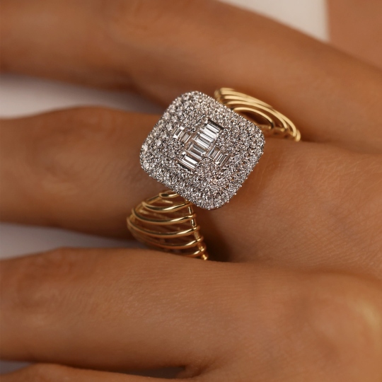 Pierścionek z diamentami (R100114 YW): 10