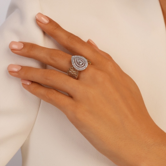 Pierścionek z diamentami (R101938 YW): 16