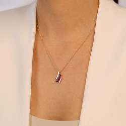 Zawieszka z ametystem i diamentami (P100381 Y AM) - zdjęcie: 3