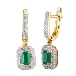 Kolczyki ze szmaragdami i diamentami (E101936 Y A EM) - zdjęcie: 2