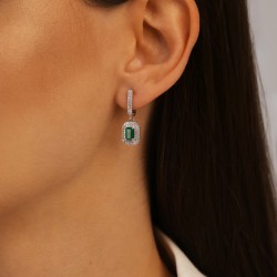 Kolczyki ze szmaragdami i diamentami (E101936 Y A EM) - zdjęcie: 3