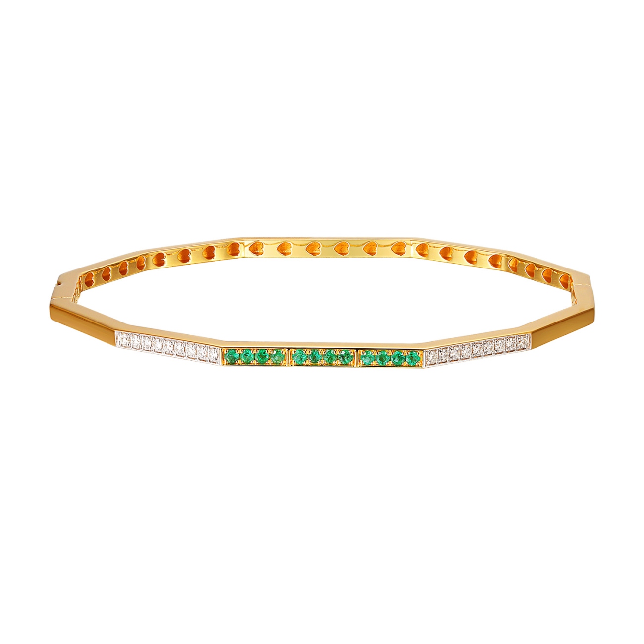 Bransoletka ze szmaragdami i diamentami (B10264 Y EM)