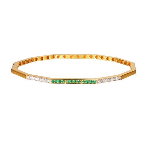 Bransoletka ze szmaragdami i diamentami (B10264 Y EM)