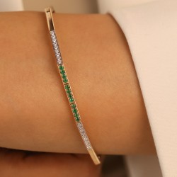 Bransoletka ze szmaragdami i diamentami (B10264 Y EM) - zdjęcie: 4