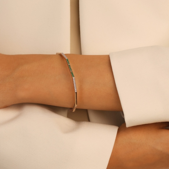 Bransoletka ze szmaragdami i diamentami (B10264 Y EM)