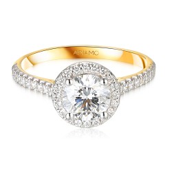 Pierścionek z diamentami laboratoryjnymi (R95579 YW LGD 1,07ct): 14 - zdjęcie: 4