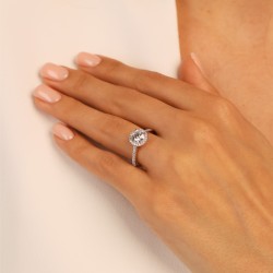 Pierścionek z diamentami laboratoryjnymi (R95579 YW LGD 1,07ct): 14 - zdjęcie: 3