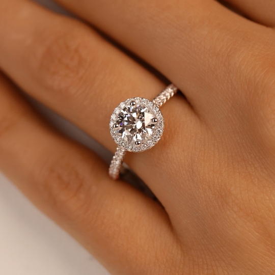 Pierścionek z diamentami laboratoryjnymi (R95579 YW LGD 1,07ct): 14