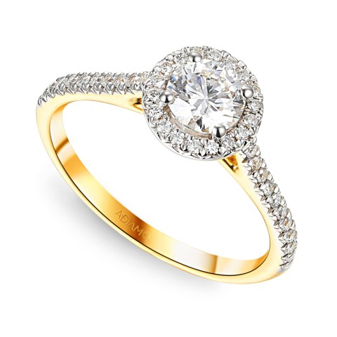 Pierścionek z diamentami laboratoryjnymi (R95579 YW LGD 0,53ct)