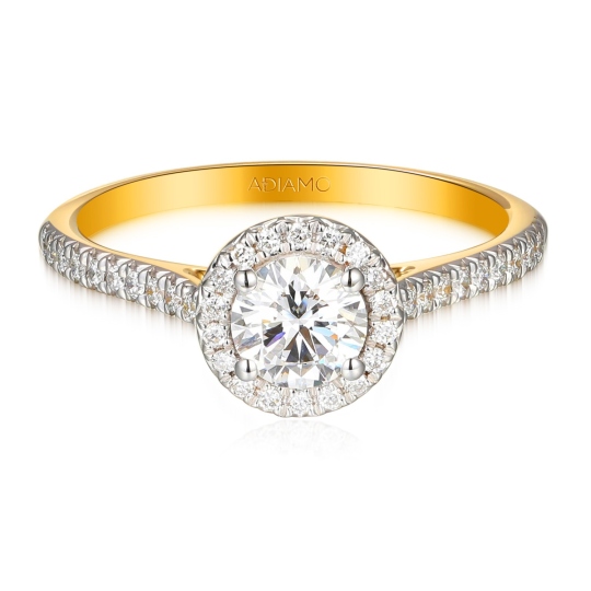 Pierścionek z diamentami laboratoryjnymi (R95579 YW LGD 0,53ct): 12