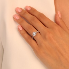 Pierścionek z diamentami laboratoryjnymi (R95579 W LGD 0,54ct)