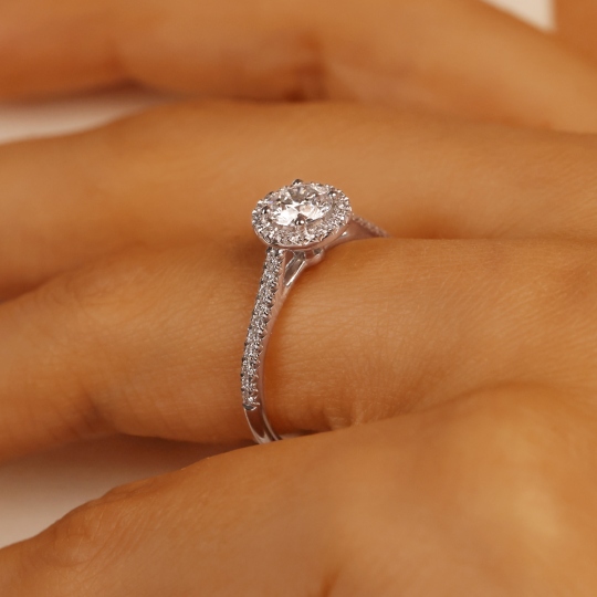 Pierścionek z diamentami laboratoryjnymi (R95579 W LGD 0,54ct): 14