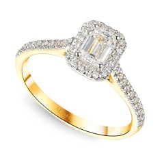 Pierścionek z diamentami laboratoryjnymi (R95584 YW LGD 0,52ct)