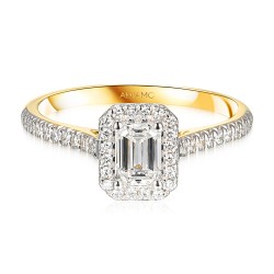 Pierścionek z diamentami laboratoryjnymi (R95584 YW LGD 0,52ct): 12 - zdjęcie: 4