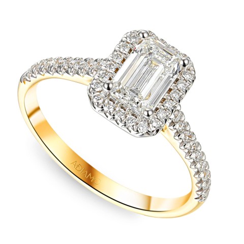 Pierścionek z diamentami laboratoryjnymi (R95584 YW LGD 1,06ct)