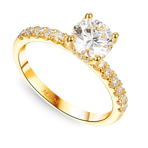 Pierścionek z diamentem laboratoryjnym (R100453 Y LGD 1,02ct)