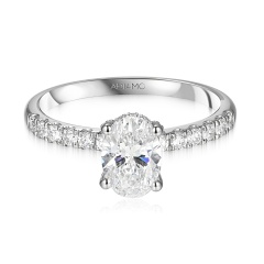 Pierścionek z diamentem laboratoryjnym (R100450 W LGD 1,04ct)