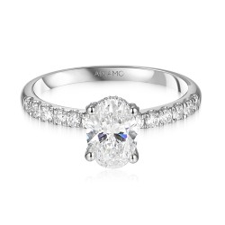 Pierścionek z diamentem laboratoryjnym (R100450 W LGD 1,04ct): 14 - zdjęcie: 3