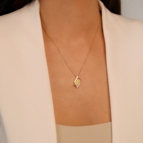 Zawieszka z cytrynem i diamentami (P100381 Y CT)