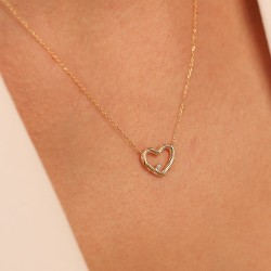 Naszyjnik z diamentem (N12720 Y C 0,01ct) - zdjęcie: 4