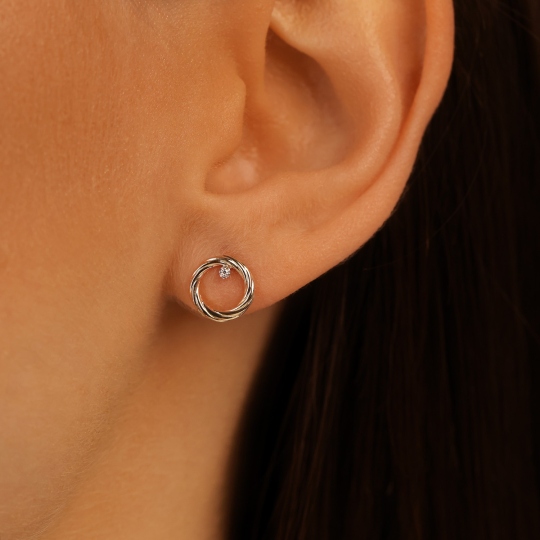 Kolczyki z diamentami (E94813 Y S 0,01ct)